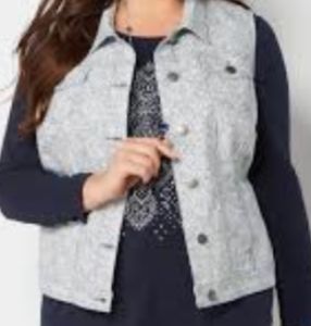 CJ Banks Railroad denim vest 1X